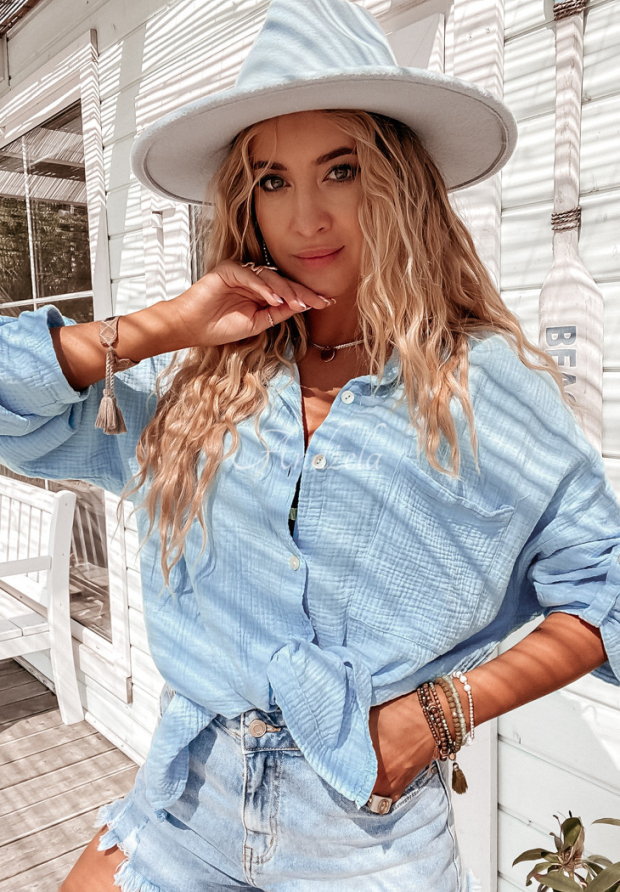 Elisabetta blue muslin shirt
