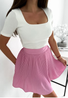 Prążkowana Blouse z kwadratowym dekoltem Trust Yourself in ecru