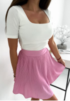 Prążkowana Blouse z kwadratowym dekoltem Trust Yourself in ecru