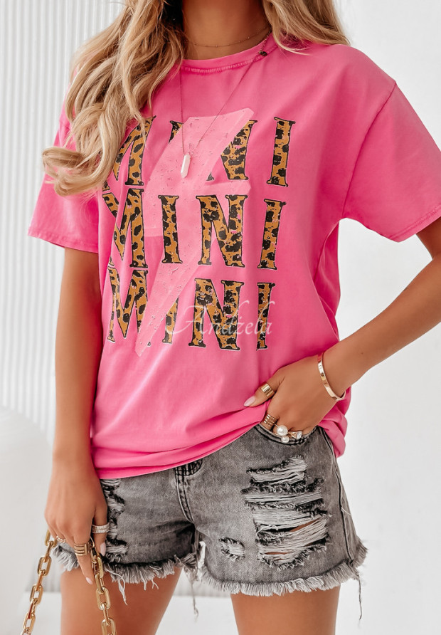 T-shirt z nadrukiem Mini różowy