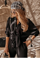 Sea La Vie linen shirt and pants set black