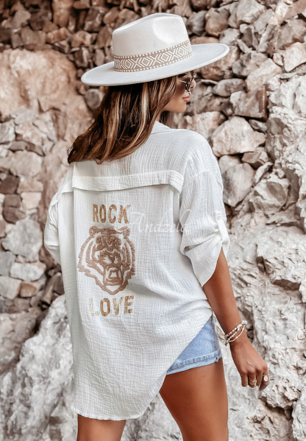 Muślinowa koszula Rock&Love biała