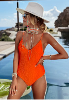 Marszczony kostium kąpielowy jednoczęściowy Vitamin Sea pomarańczowy