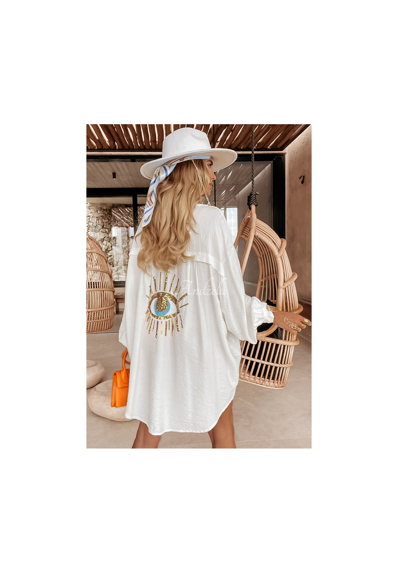 Koszula z ozdobną aplikacją Eye See You ecru