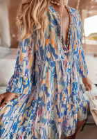 Wzorzysta sukienka Magnala Flow niebieska