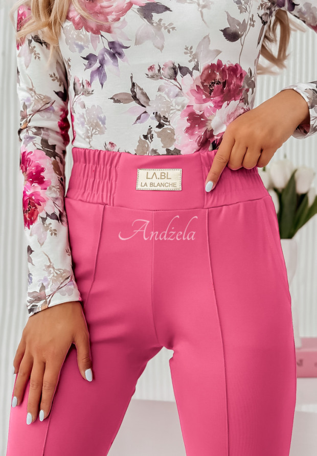 Materiałowe spodnie Pretty On Point różowe