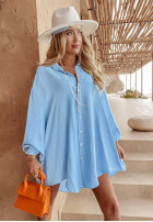 Muślinowa Shirt z ozdobną aplikacją Eye See You in baby blue