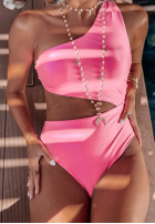 Asymetryczny kostium kąpielowy jednoczęściowy Water Sports różowy