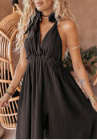 Muślinowa sukienka z rozcięciem Aloha Beaches czarna