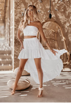 Muślinowa asymetryczna spódnica Beach Babe biała