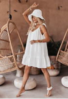 Muślinowa Dress na ramiączkach Aloha Beaches in white