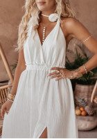 Muślinowa Dress z rozcięciem Aloha Beaches in white