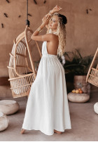 Muślinowa Dress z rozcięciem Aloha Beaches in white