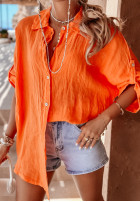 Lniana Shirt Sun Symphony in orange