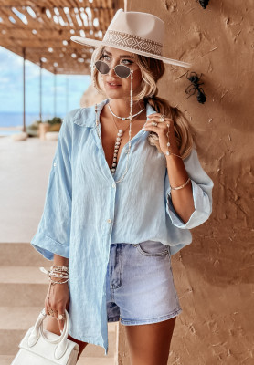 Sun Symphony blue linen shirt