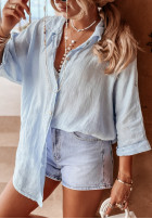 Lniana Shirt Sun Symphony in baby blue