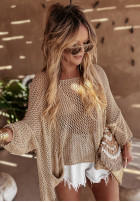 Ażurowy Jumper oversize Buena Cara in gold