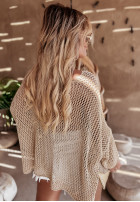 Ażurowy Jumper oversize Buena Cara in gold
