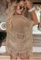 Ażurowy Jumper Tunic z frędzlami Marguerite in gold