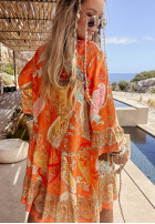 Wzorzysta sukienka Magnala Rio pomarańczowa