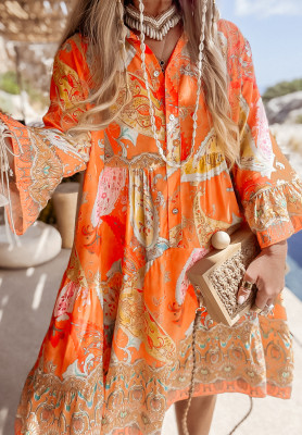 Patterned Magnala Rio orange dress