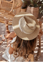 Pleciony kapelusz Fun In The Sun beżowy