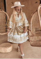 Wzorzysta sukienka Playa Rio Verde biała