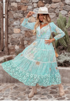Sukienka ze zdobieniem Romila jasnoniebieska