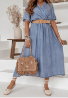 in jeans Dress z paskiem Playa Del Carmen in blue