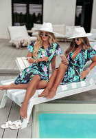 Kwiecista Dress z paskiem Egzoticana in navy blue