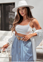 in jeans Skirt z paskiem Trip To Santorini jasnoniebieska