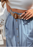 in jeans Skirt z paskiem Trip To Santorini jasnoniebieska