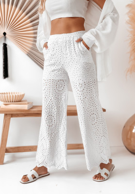 Sunkissed ecru openwork boho pants