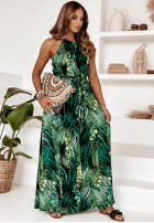 Dress maxi w liście Denver in green