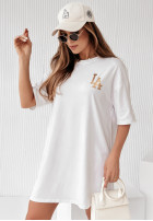 Sukienka tunika z nadrukiem Los Angeles LA biała
