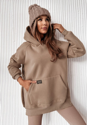 Sweatshirt with pocket and hood Siempre beige