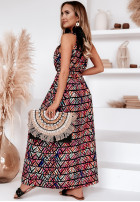 Wzorzysta Dress maxi Denver czerwono-in black