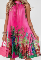 Plisowana sukienka we wzory Paradise Days różowa