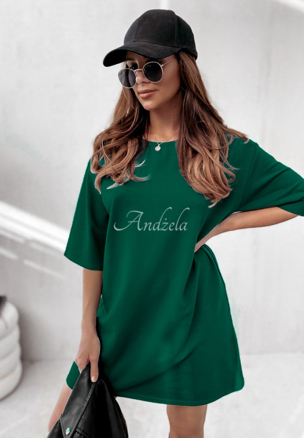 Sukienka tunika mini Federica butelkowa zieleń