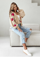 Zapinany kardigan Berry Lover camelowy