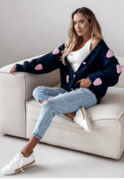 Zapinany kardigan Berry Lover granatowy