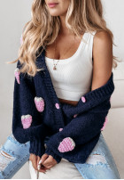 Zapinany Cardigan Berry Lover in navy blue