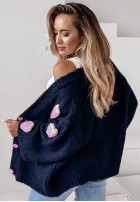 Zapinany Cardigan Berry Lover in navy blue