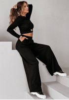 Set Blouse i Trousers wide leg Don’t Stop  in black