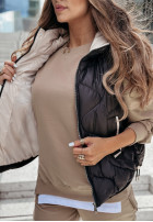 Pikowana Waistcoat z kapturem On Rainy Days in black