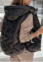 Pikowana Waistcoat z kapturem On Rainy Days in black