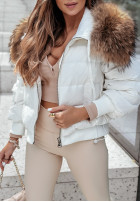 short Pikowana Jacket z futerkiem Mr. Freeze in ecru