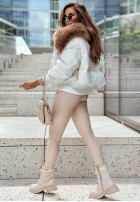 short Pikowana Jacket z futerkiem Mr. Freeze in ecru