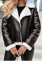 Jacket of leather imitation z futrem Spice, Spice Baby in black