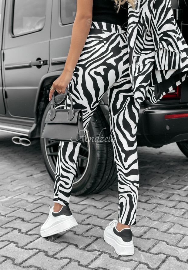 Eleganckie spodnie Premium w zebrę